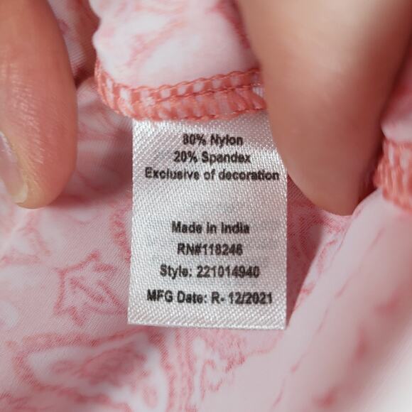 Cabana Life x Talbots Pink Tunic Bathing Suit Cover Up Swim Dress Resortwear L - Picture 5 of 9